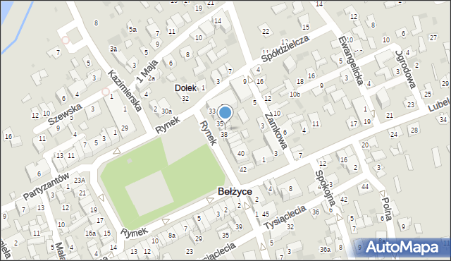 Bełżyce, Rynek, 37, mapa Bełżyce