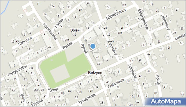 Bełżyce, Rynek, 39a, mapa Bełżyce