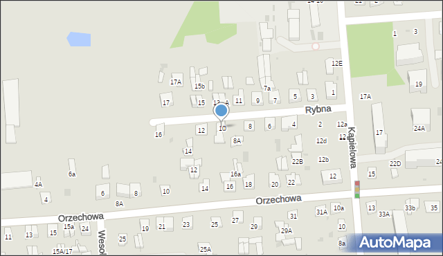 Biała Podlaska, Rybna, 10, mapa Białej Podlaskiej