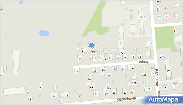 Biała Podlaska, Rybna, 15c, mapa Białej Podlaskiej