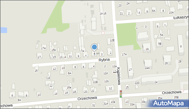Biała Podlaska, Rybna, 5, mapa Białej Podlaskiej
