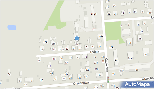 Biała Podlaska, Rybna, 7a, mapa Białej Podlaskiej