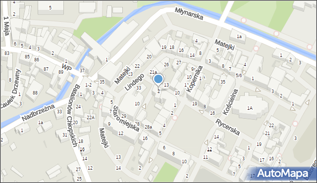 Białogard, Rycerska, 2, mapa Białogard