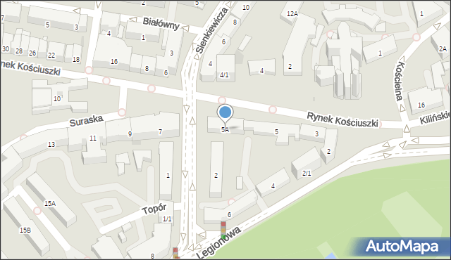Białystok, Rynek Kościuszki Tadeusza, gen., 5A, mapa Białegostoku