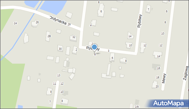 Białystok, Rybitwy, 4, mapa Białegostoku