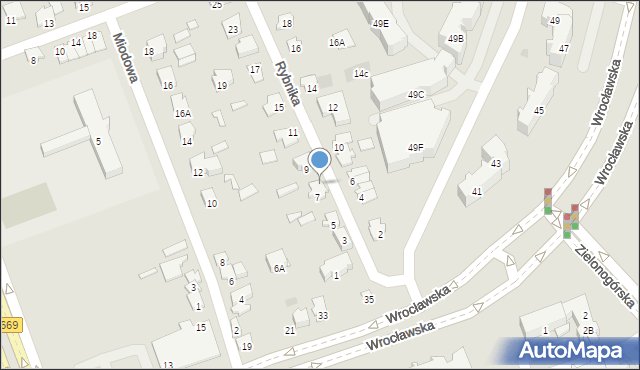 Białystok, Rybnika Aleksandra, 7A, mapa Białegostoku
