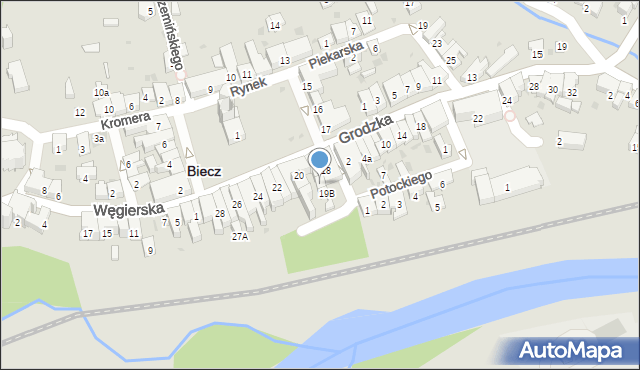 Biecz, Rynek, 19A, mapa Biecz