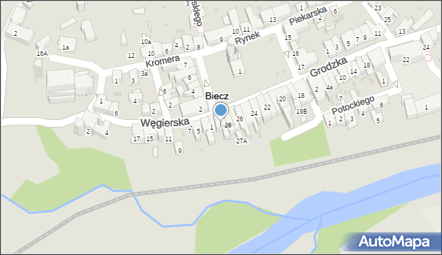 Biecz, Rynek, 29, mapa Biecz