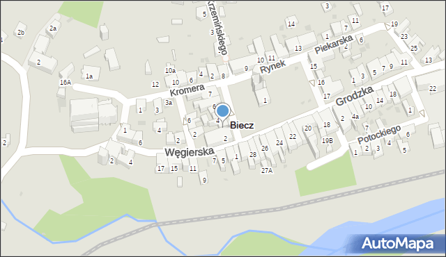 Biecz, Rynek, 3, mapa Biecz