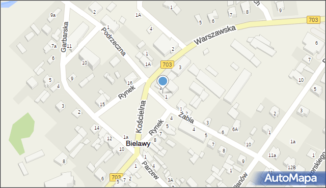 Bielawy, Rynek, 1A, mapa Bielawy