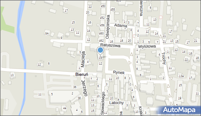 Bieruń, Rynek, 13, mapa Bieruń