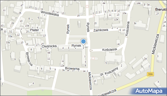 Bierutów, Rynek, 1, mapa Bierutów