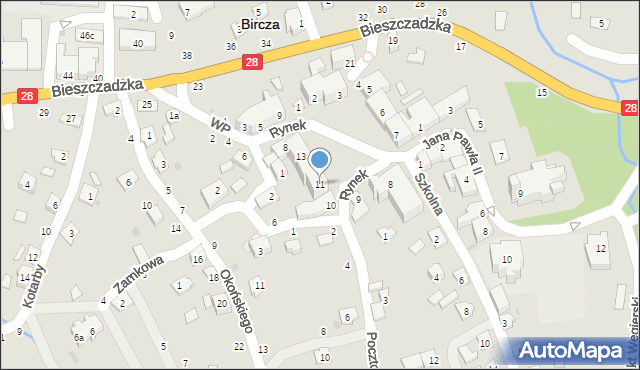 Bircza, Rynek, 11, mapa Bircza