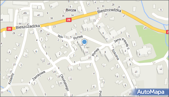 Bircza, Rynek, 12, mapa Bircza