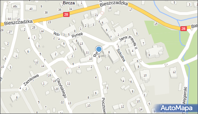 Bircza, Rynek, 9, mapa Bircza