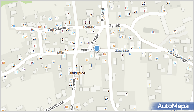 Biskupice, Rynek, 12, mapa Biskupice