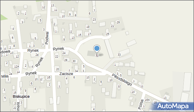 Biskupice, Rynek, 31, mapa Biskupice