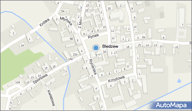 Bledzew, Rynek, 3, mapa Bledzew