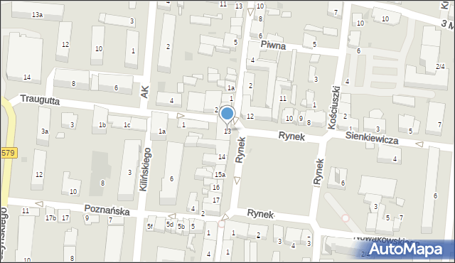 Błonie, Rynek, 13, mapa Błonie