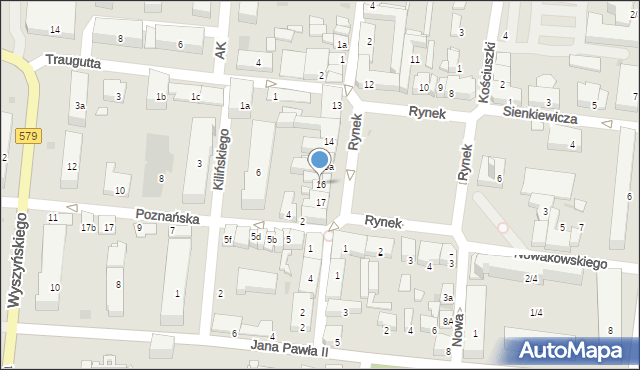 Błonie, Rynek, 16, mapa Błonie