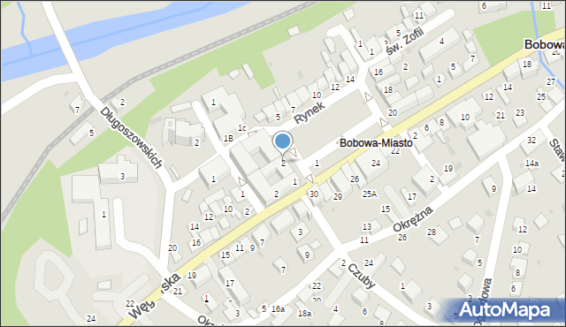 Bobowa, Rynek, 2, mapa Bobowa