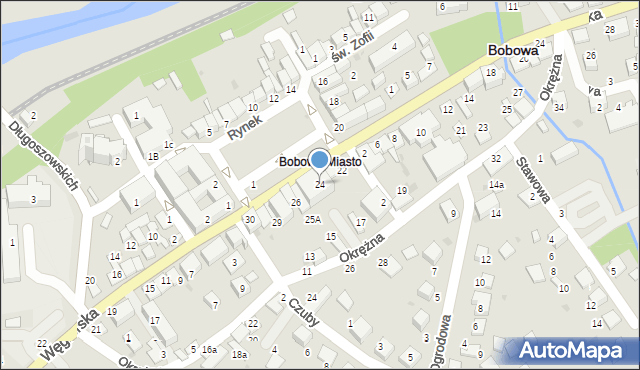 Bobowa, Rynek, 24, mapa Bobowa