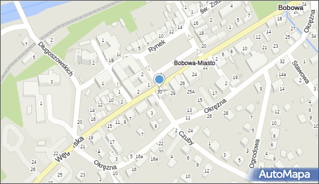 Bobowa, Rynek, 30, mapa Bobowa
