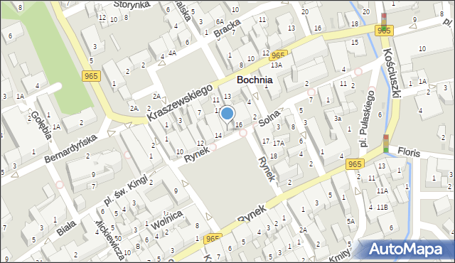 Bochnia, Rynek, 15, mapa Bochni