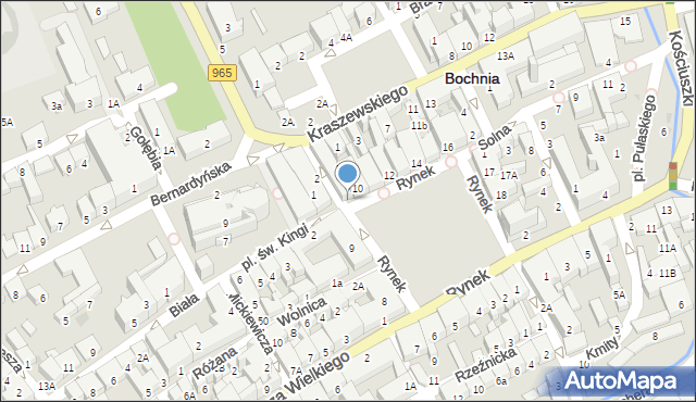 Bochnia, Rynek, 9A, mapa Bochni