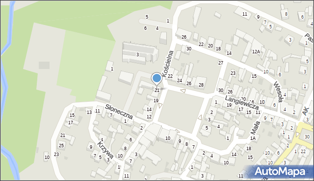 Bodzentyn, Rynek Górny, 21, mapa Bodzentyn