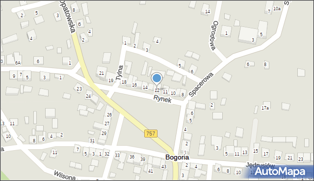 Bogoria, Rynek, 12, mapa Bogoria