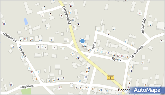 Bogoria, Rynek, 22, mapa Bogoria