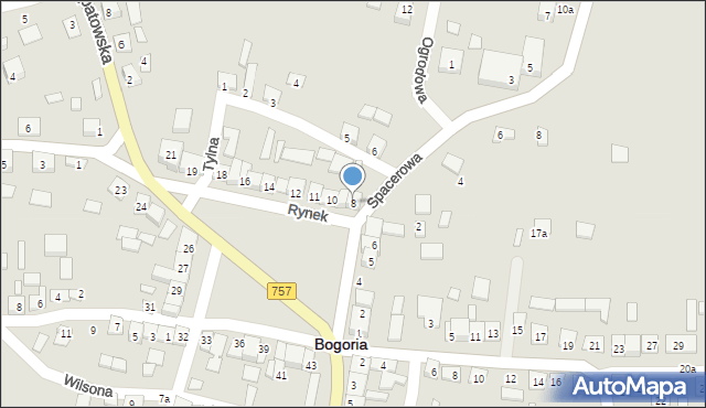 Bogoria, Rynek, 8, mapa Bogoria