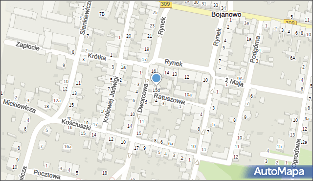 Bojanowo, Rynek, 15d, mapa Bojanowo