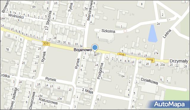 Bojanowo, Rynek, 1a, mapa Bojanowo