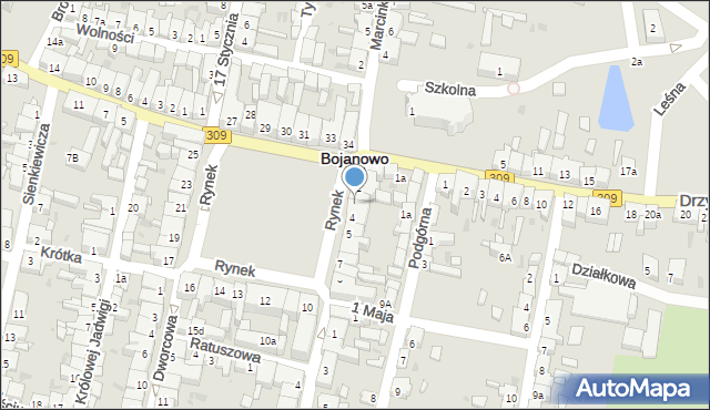 Bojanowo, Rynek, 3, mapa Bojanowo