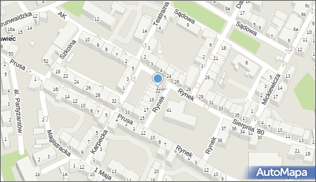 Bolesławiec, Rynek, 22, mapa Bolesławca
