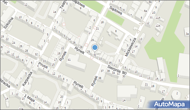 Bolesławiec, Rynek, 31, mapa Bolesławca