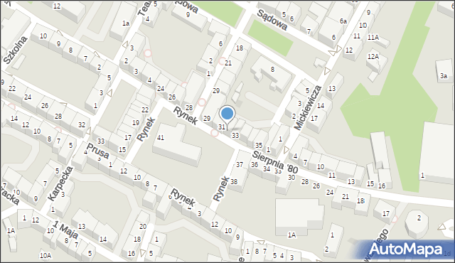 Bolesławiec, Rynek, 32, mapa Bolesławca