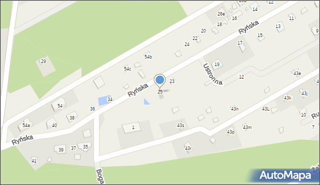 Borki, Ryńska, 25, mapa Borki