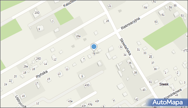 Borki, Ryńska, 5, mapa Borki