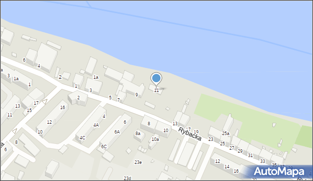 Brzeg, Rybacka, 11, mapa Brzeg