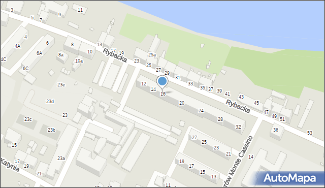 Brzeg, Rybacka, 16, mapa Brzeg
