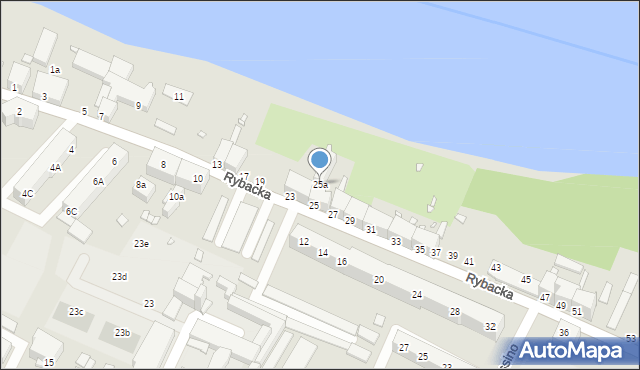 Brzeg, Rybacka, 25a, mapa Brzeg