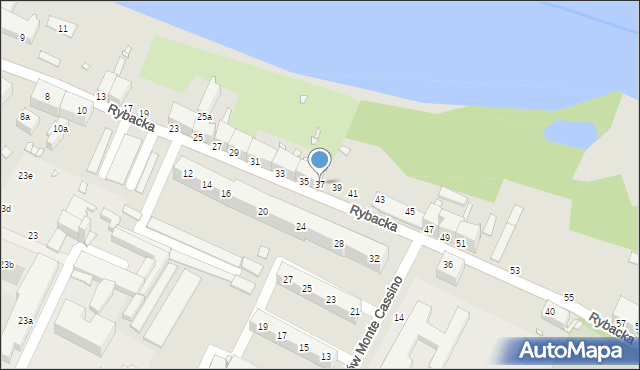 Brzeg, Rybacka, 37, mapa Brzeg