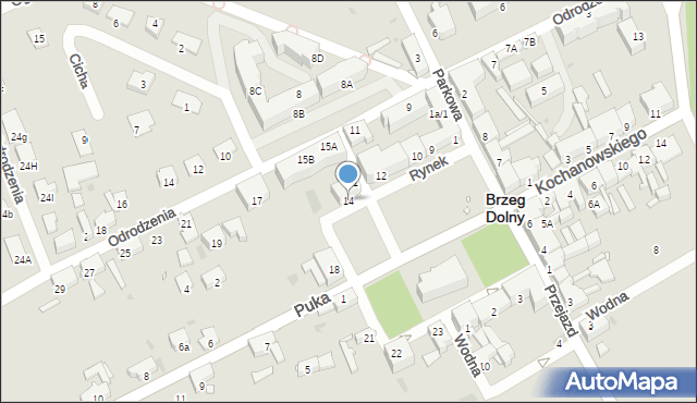 Brzeg Dolny, Rynek, 14, mapa Brzeg Dolny