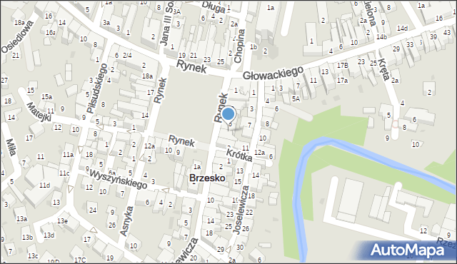 Brzesko, Rynek, 6, mapa Brzesko