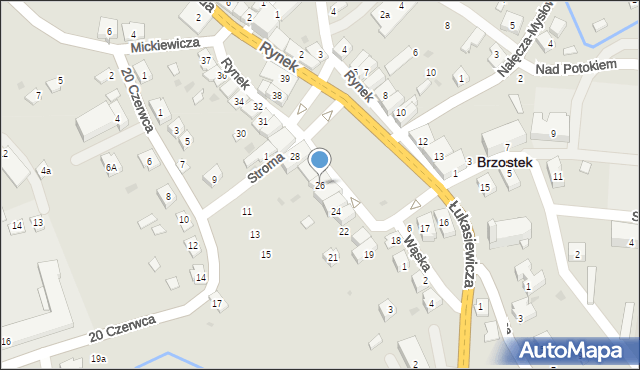 Brzostek, Rynek, 26, mapa Brzostek