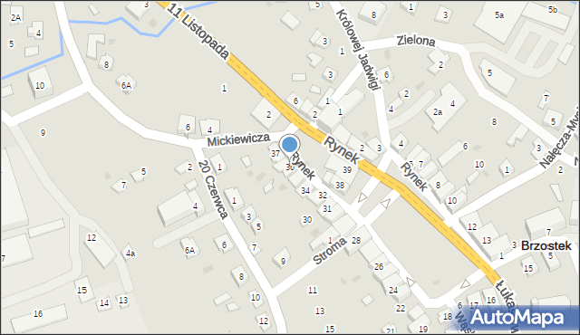 Brzostek, Rynek, 36, mapa Brzostek