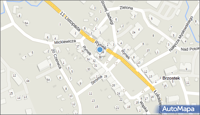 Brzostek, Rynek, 38, mapa Brzostek